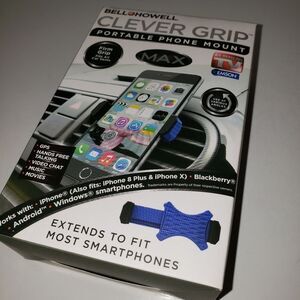 Bell And Howell Clever Grip Portable Phone Mount Handsfree Fits All Car Vents